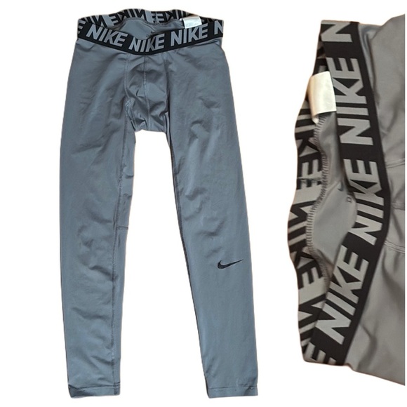 Nike Pro Adult Men's Size XL Solid Gray Low Rise Compression 3/4 Pants M - Picture 1 of 10